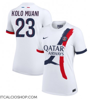 Paris Saint-Germain Randal Kolo Muani #23 Seconda Maglia Femmina 2024-25 Manica Corta